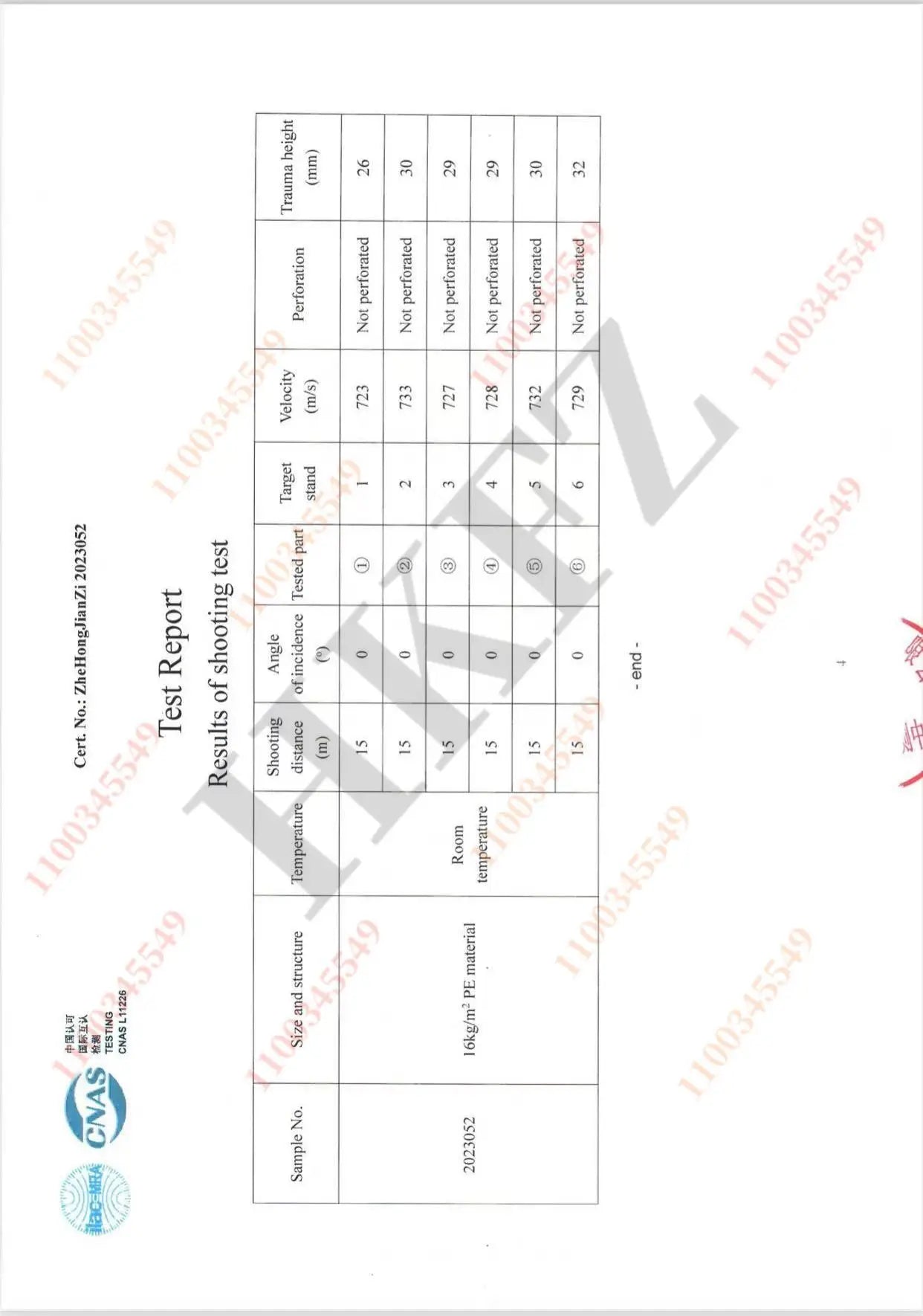 Plaque blindage balistique NIJ III