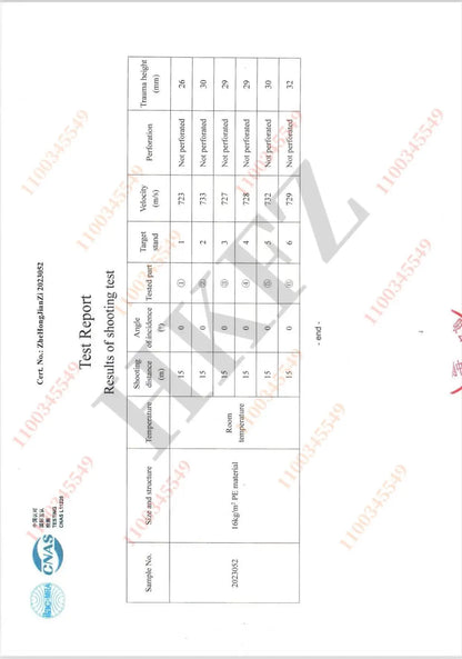 Plaque blindage balistique NIJ III